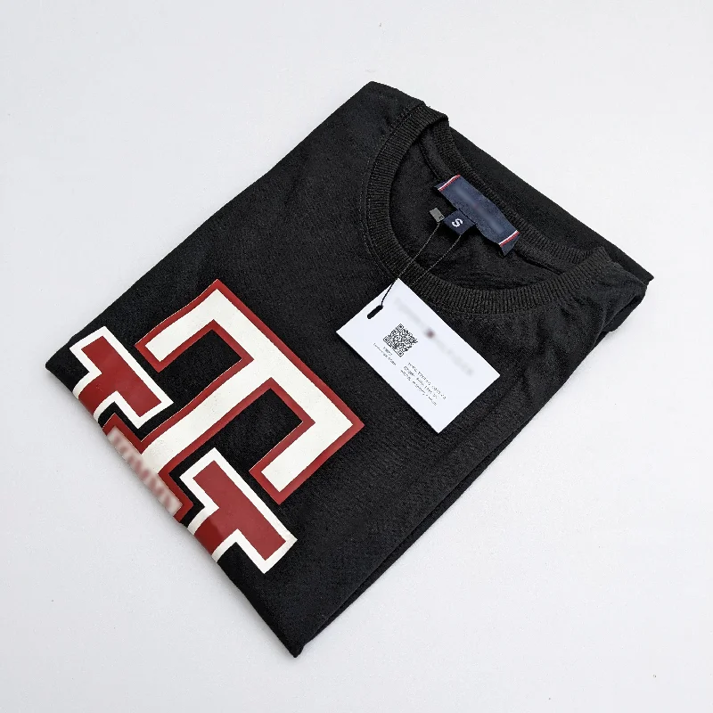 Lightweight T-shirts TM - Men 'Black' Logo  Rubberized Printed T-Shirt TM683