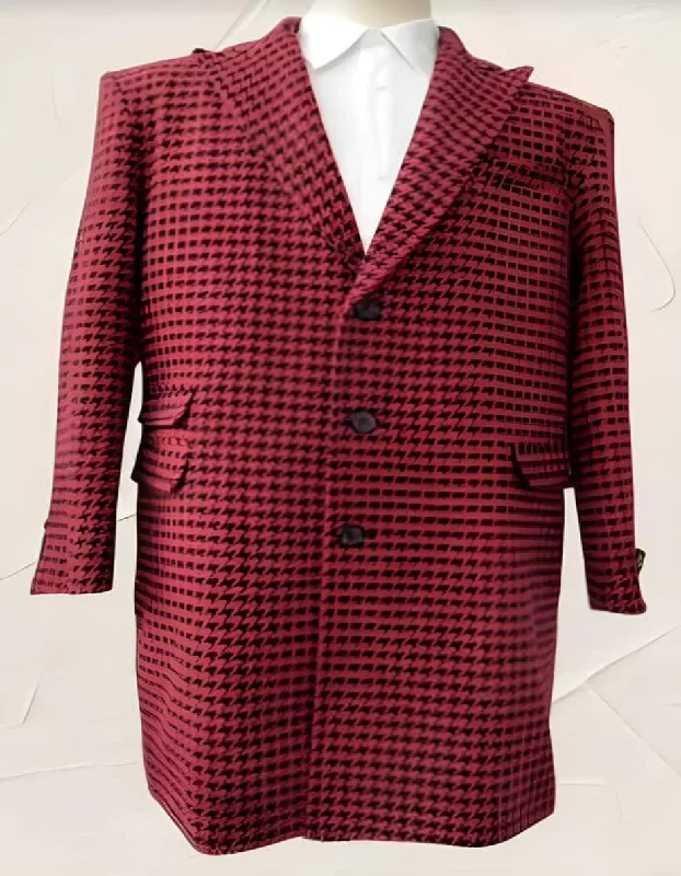 Casual Essentials Mens Overcoat - Topcoat For Men - Winter Fabric - Houndstooth Overcoat - Houndstooth Topcoat - Houndstooth Checker Car Coat Casual Essentials Mens Overcoat - Topcoat For Men - Winter Fabric - Houndstooth Overcoat - Houndstooth Topcoat - Houndstooth Checker Car Coat