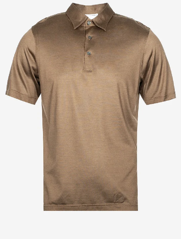 Soft Layers Silk Polo Brown