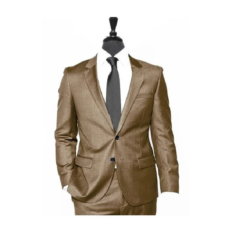 Modern Hoodies Alberto Nardoni Brown Two Button Wool Suit Overcoat