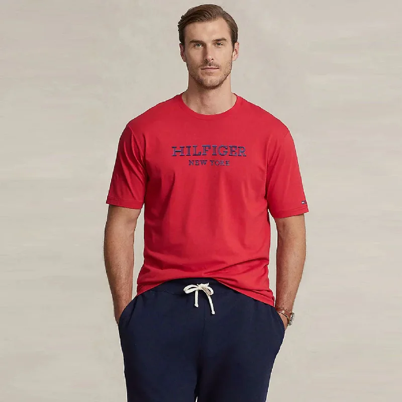 Urban Look TM - Men 'Red' Hilfiger New York Embroidered Logo T-Shirt TM771