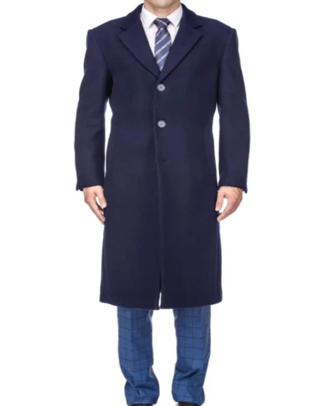 Warm Hoodies Mens Overcoat - Topcoat For Men - Winter Fabric- Modern OverCoat Navy