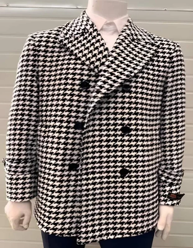 Simple Outfits Mens Overcoat - Topcoat For Men - Winter Fabric - Houndstooth Overcoat - Houndstooth Topcoat - Houndstooth Single Breasted Checker Car Coat Simple Outfits Mens Overcoat - Topcoat For Men - Winter Fabric - Houndstooth Overcoat - Houndstooth Topcoat - Houndstooth Single Breasted Checker Car Coat