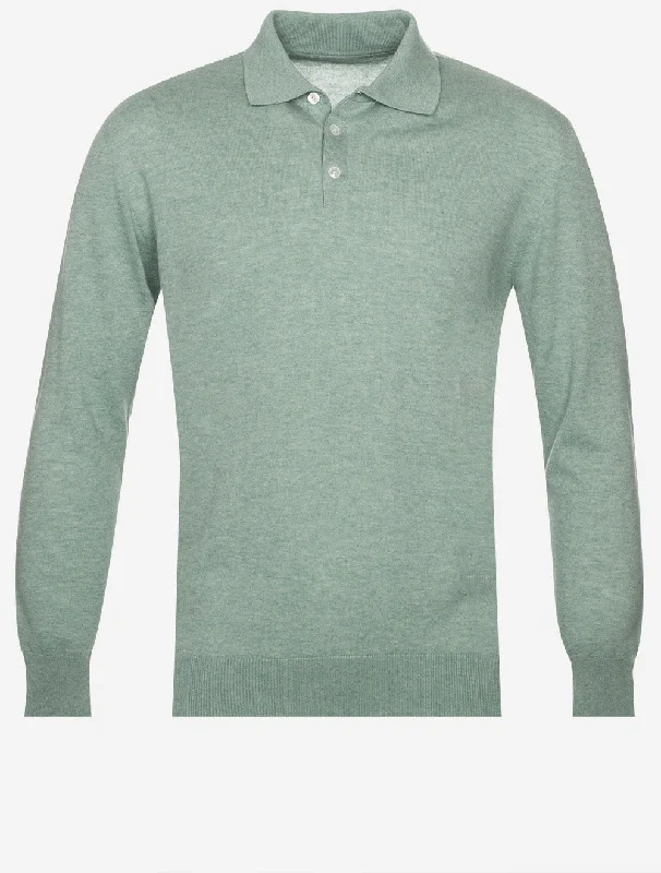 Street Gear Knit Long Sleeve Polo Sage