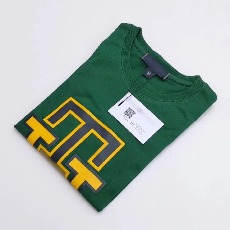 Sporty Essentials TM - Men 'Green' Logo  Rubberized Printed T-Shirt TM684