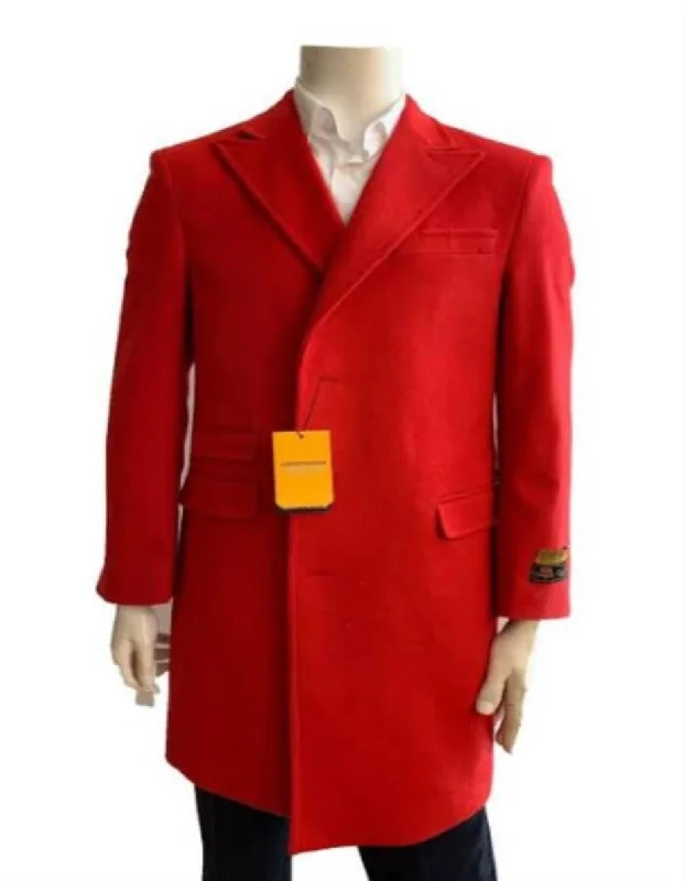 Outdoor Outfits Mens Overcoat - Topcoat For Men - Winter Fabric - Men's Overcoat - Wool Three Quarter Car coat + Red Outdoor Outfits Mens Overcoat - Topcoat For Men - Winter Fabric - Men's Overcoat - Wool Three Quarter Car coat + Red