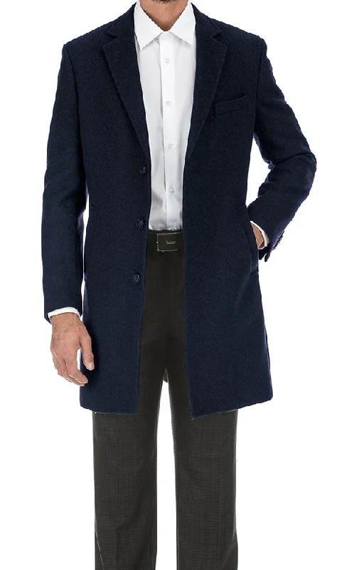 Comfortable Sweatshirts English Laundry Navy Fall/Winter Essential Slim Fit Overcoat Wool Blend