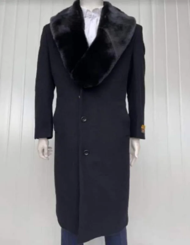 Practical Looks Mens Overcoat - Topcoat For Men - Winter Fabric - Mens Full Length Wool and Cashmere Overcoat - Winter Topcoats - Black Coat Practical Looks Mens Overcoat - Topcoat For Men - Winter Fabric - Mens Full Length Wool and Cashmere Overcoat - Winter Topcoats - Black Coat