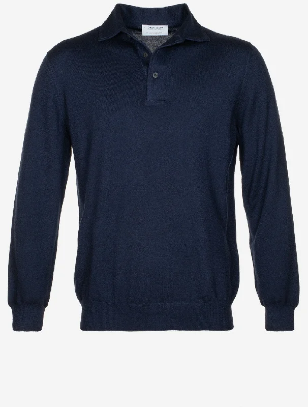 Comfy Suits Polo Long Sleeve Navy