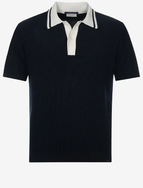 Effortless Gear Knitted Poloshirt Short Sleeve Navy