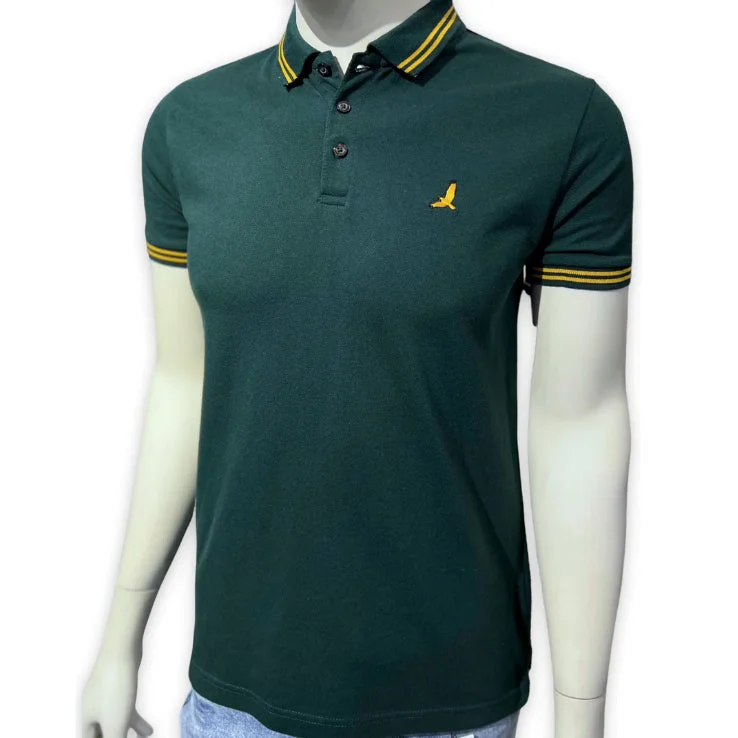 Urban Look BS - Men 'Green' With Collar Stripe Slim Fit Polo BS76