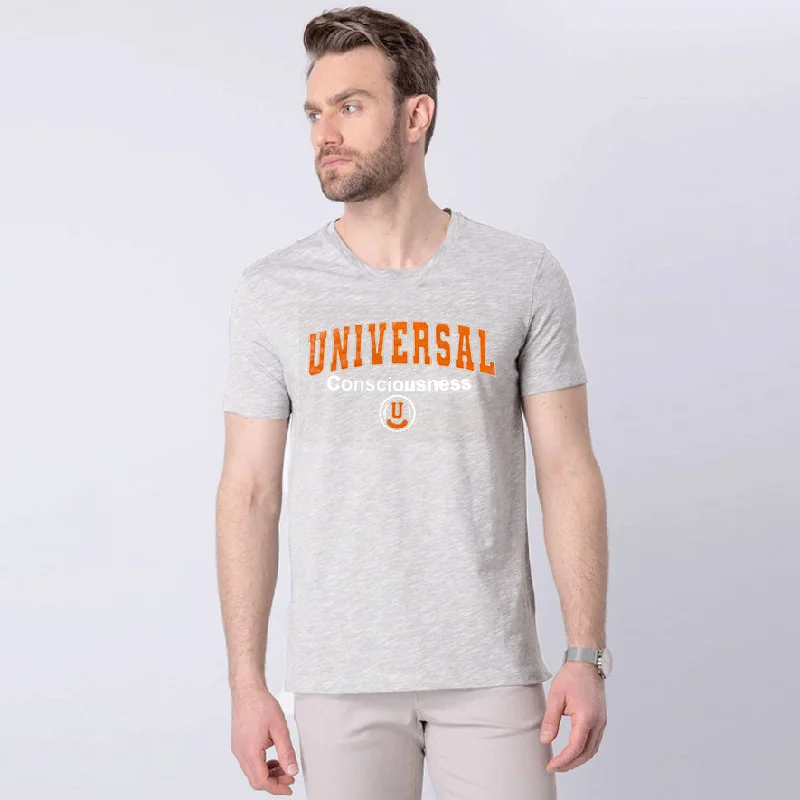Stylish Looks SP - Men 'Grey'  Streachable Round-Neck Printed T-Shirt SP889