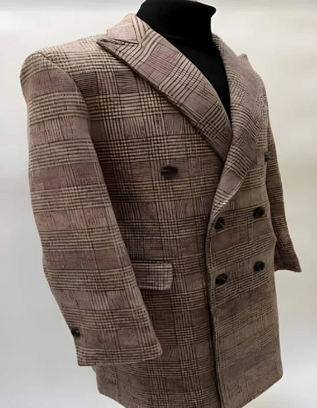 Functional Wear Mens Overcoat - Topcoat For Men - Winter Fabric - Mens Plaid Overcoat - Hounstooth Checker Pattern Topcoat - Rust Brown Functional Wear Mens Overcoat - Topcoat For Men - Winter Fabric - Mens Plaid Overcoat - Hounstooth Checker Pattern Topcoat - Rust Brown