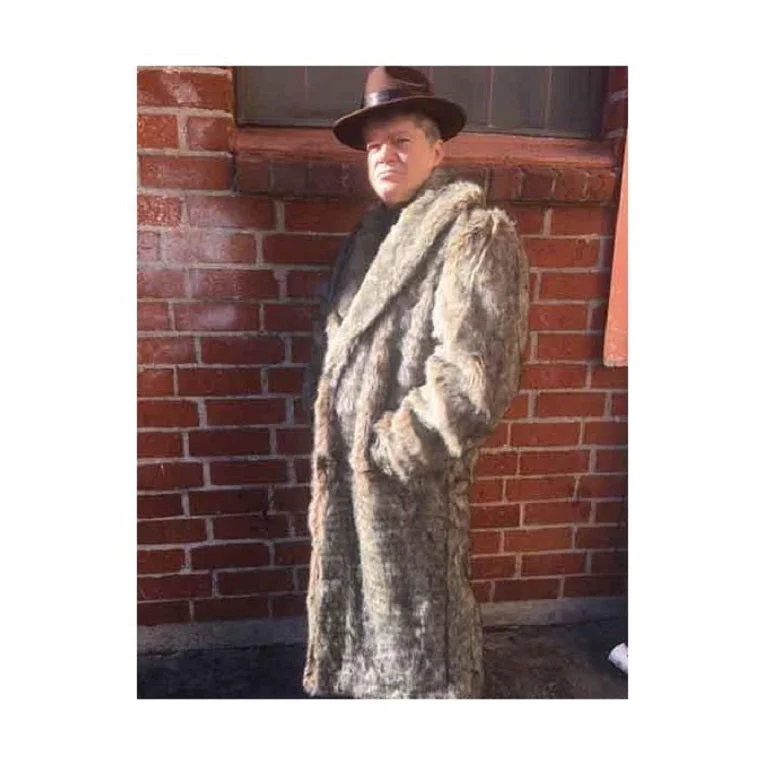 Fashionable Layers Mens Dress Coat Long Length Faux Fur Coat Full Length Overcoat ~ Long Mens Dress Topcoat - Winter Coat Coffee ~ Brown ~ Tan