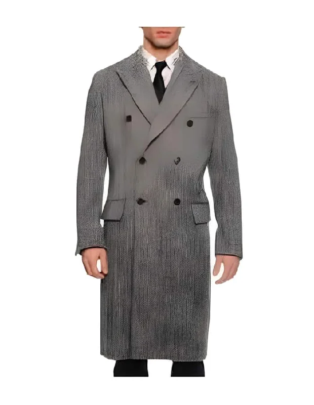 Everyday Comfort Wear Mens Overcoat - Topcoat For Men - Winter Fabric - Men's Dress Coat Double Breasted Black ~ White Six Button Gray Herringbone Tweed Overcoat Full length Everyday Comfort Wear Mens Overcoat - Topcoat For Men - Winter Fabric - Men's Dress Coat Double Breasted Black ~ White Six Button Gray Herringbone Tweed Overcoat Full length