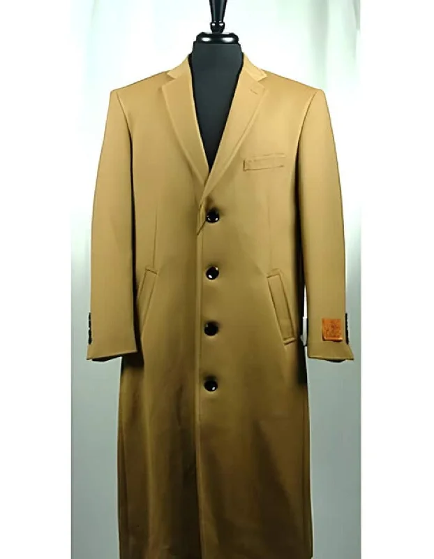 Classic Wear Mens Overcoat - Topcoat For Men - Winter Fabric - 4 Button Wool Blend Camel Bravo Top Overcoat Classic Wear Mens Overcoat - Topcoat For Men - Winter Fabric - 4 Button Wool Blend Camel Bravo Top Overcoat
