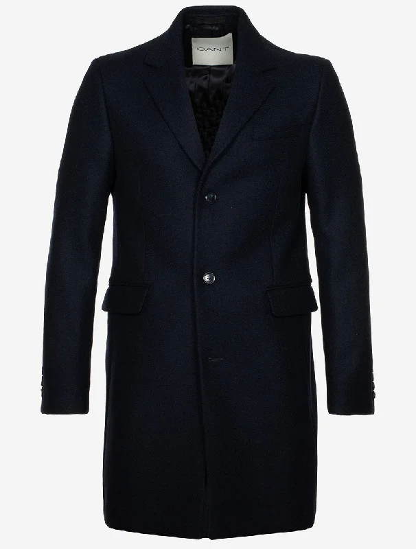 Soft Knitwear Classic Wool Coat Night Blue