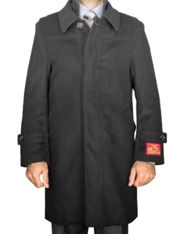 Sporty Wardrobe Mens Overcoat - Topcoat For Men - Winter Fabric - Dark Grey Wool / Blend Modern Coat - Mens Overcoat Sporty Wardrobe Mens Overcoat - Topcoat For Men - Winter Fabric - Dark Grey Wool / Blend Modern Coat - Mens Overcoat