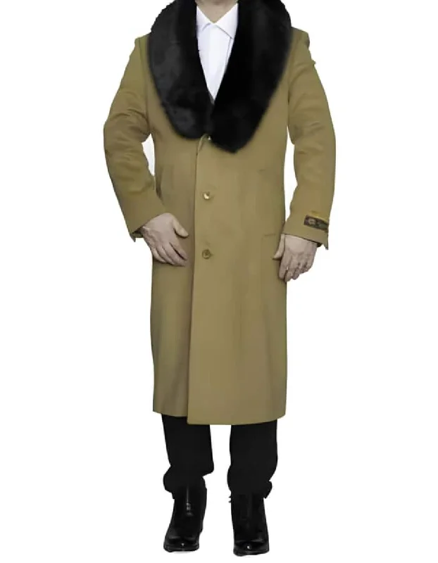 Soft Jackets Mens Overcoat - Topcoat For Men - Winter Fabric - Removable Fur Collar Ankle length Wool Top Coat/Overcoat Camel | Winter men's Topcoat Sale Soft Jackets Mens Overcoat - Topcoat For Men - Winter Fabric - Removable Fur Collar Ankle length Wool Top Coat/Overcoat Camel | Winter men's Topcoat Sale