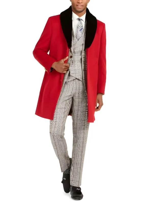 Effortless Gear Mens Overcoat - Topcoat For Men - Winter Fabric - Men's Two Front Slash Pockets Fully Lined Faux-Fur Trim Overcoat Effortless Gear Mens Overcoat - Topcoat For Men - Winter Fabric - Men's Two Front Slash Pockets Fully Lined Faux-Fur Trim Overcoat