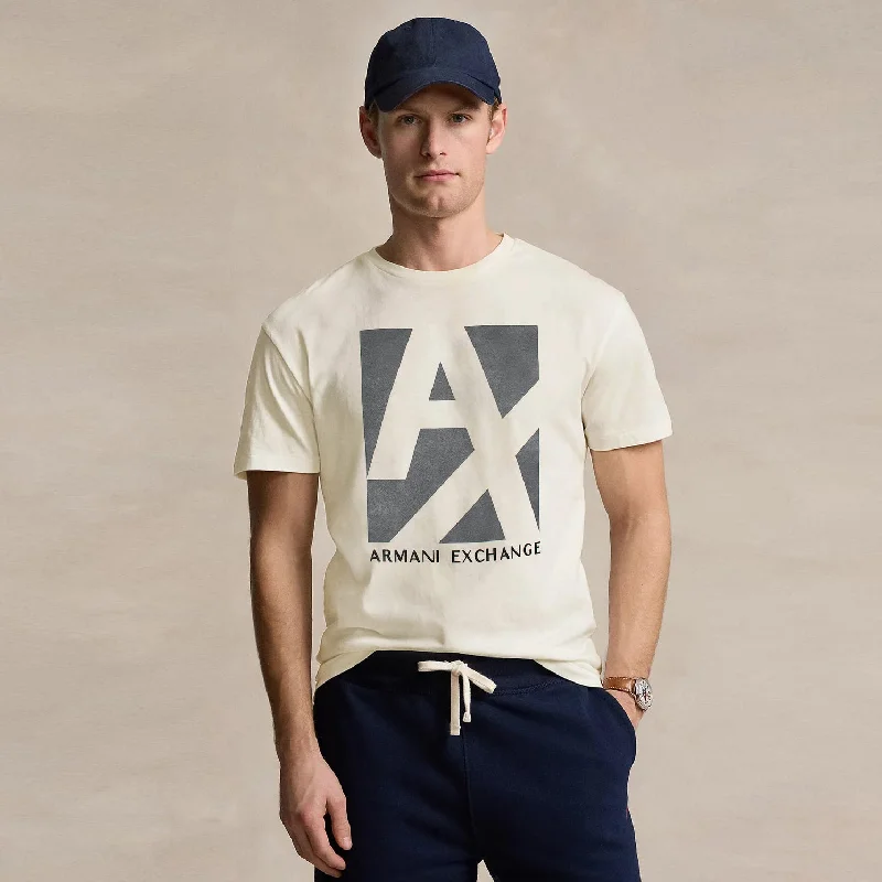 Modern Casuals AX - Men 'Off White' Armani Exchange Printed Logo T-Shirt AX775