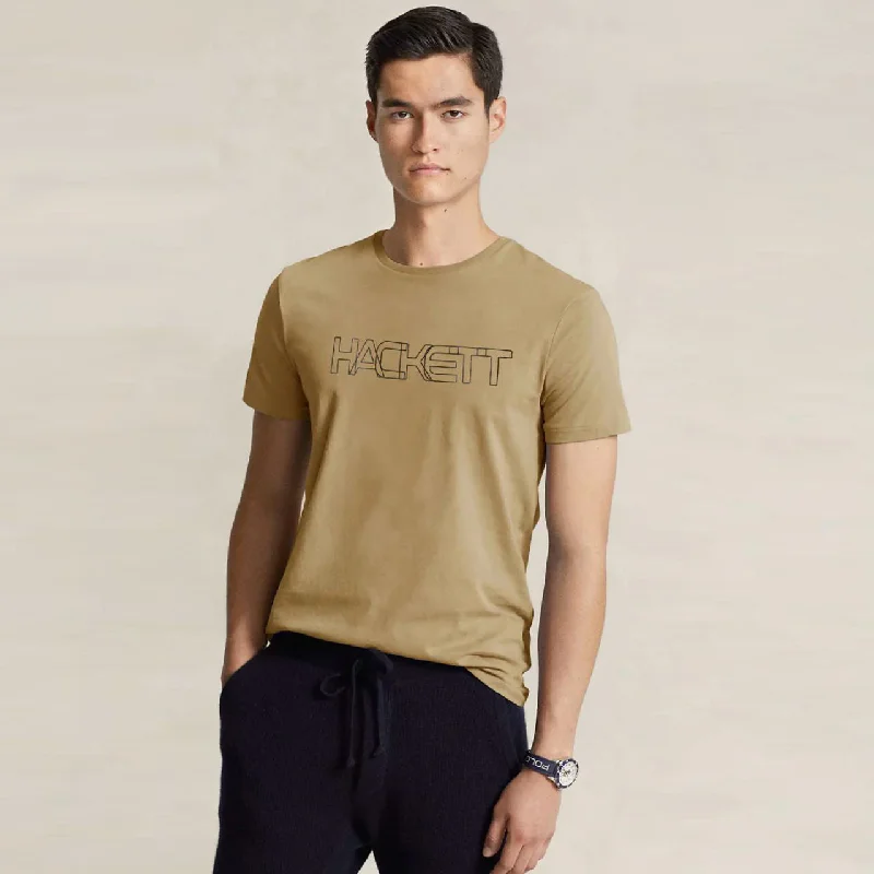 Active Tops HC - Men 'khaki' Hackett Printed Logo T-Shirt HC779