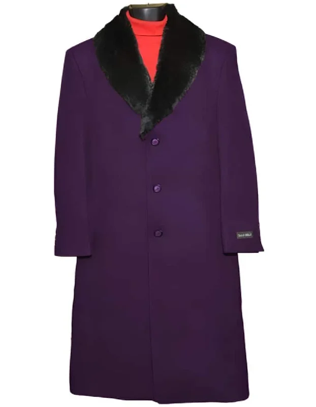 Easy Pants Mens Overcoat - Topcoat For Men - Winter Fabric - Men's Big And Tall Overcoat Long Men's Dress Topcoat - Winter Coat 4XL 5XL 6XL Dark Purple - Three Quarter 34 Inch Length Easy Pants Mens Overcoat - Topcoat For Men - Winter Fabric - Men's Big And Tall Overcoat Long Men's Dress Topcoat - Winter Coat 4XL 5XL 6XL Dark Purple - Three Quarter 34 Inch Length