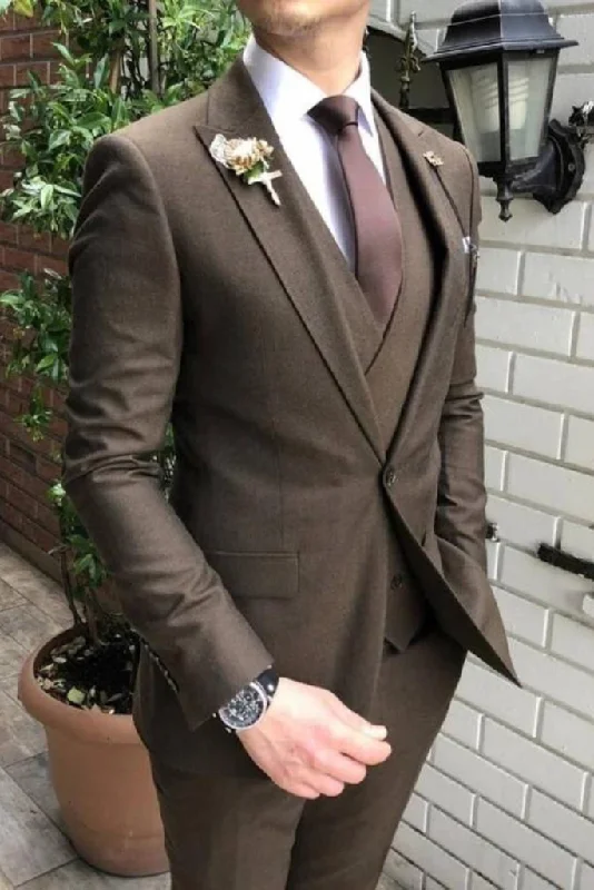 All-Purpose Wear Men Three Piece Brown Mens Suit for Wedding, Engagement, Prom, Groom wear and Groomsmen Suits All-Purpose Wear Men Three Piece Brown Mens Suit for Wedding, Engagement, Prom, Groom wear and Groomsmen Suits