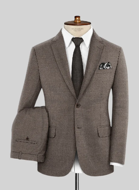 Relaxed Wearables Lanificio Zegna Trofeo Mud Brown Wool Suit