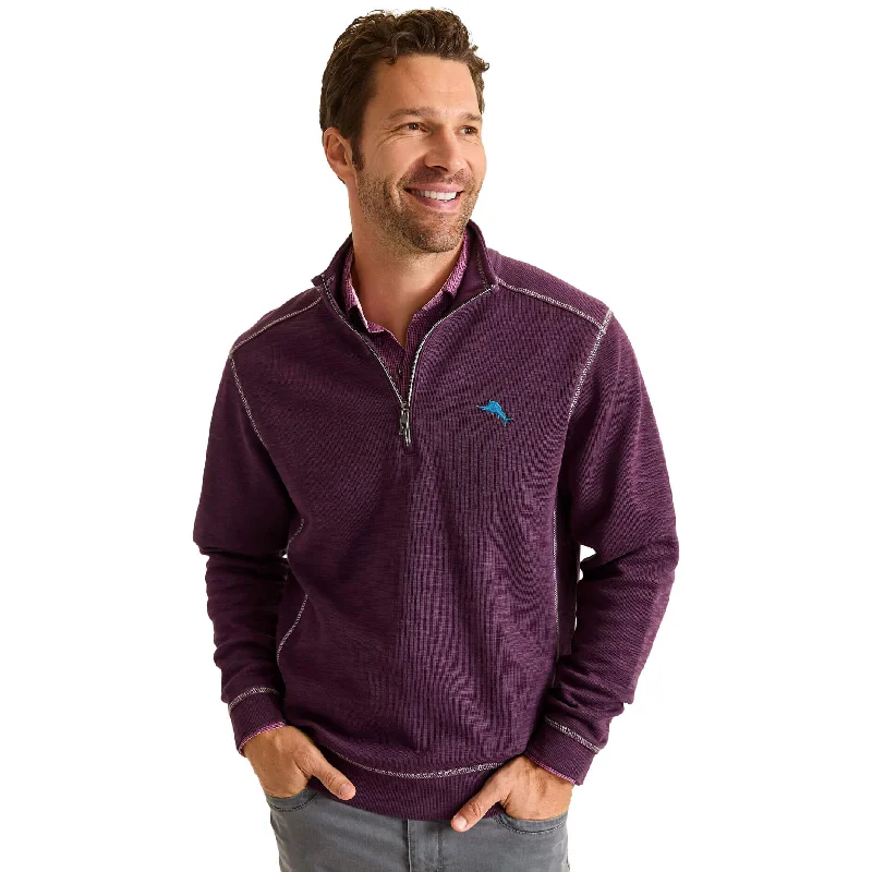 Classic Jackets Tommy Bahama Tobago Bay Half Zip Sweater - Blackberry Fizz