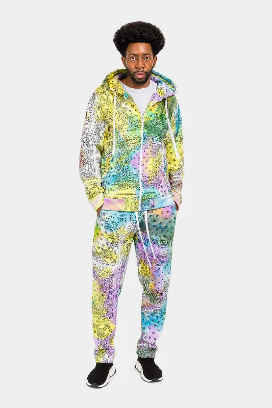 Simple Apparel Bandana Paisley Tie Dye Track Suit