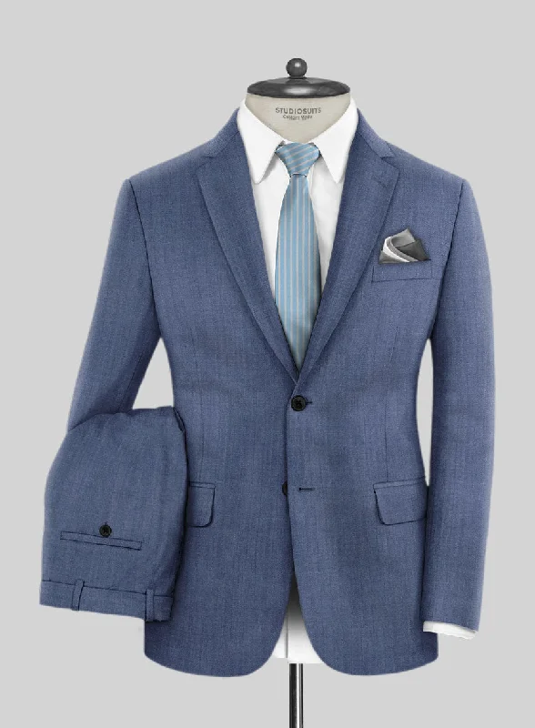 Trendy Pants Caccioppoli Sun Dream Angres Dusk Blue Wool Suit