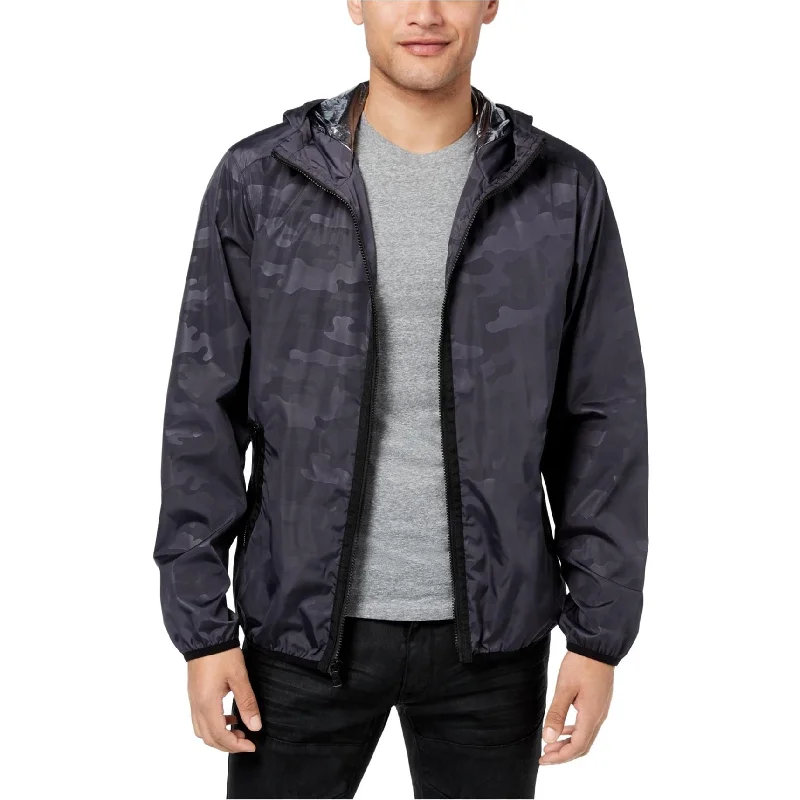 Casual Denim Sean John Mens Full Zip Hooded Windbreaker Jacket, Blue, Large