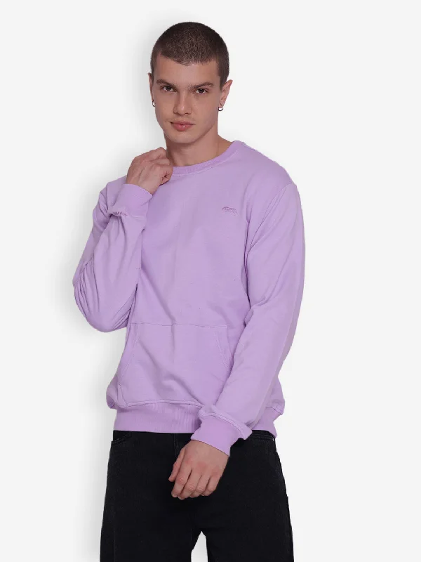Classic Jackets JUMP USA Men's Solid Lavender Pullover Sweatshirt