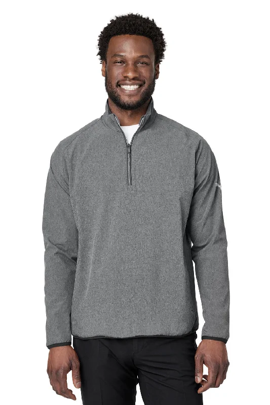 Versatile Outfits Puma Mens Coastal Woven Moisture Wicking 1/4 Zip Sweatshirt w/ Pockets - Heather Black Versatile Outfits Puma Mens Coastal Woven Moisture Wicking 1/4 Zip Sweatshirt w/ Pockets - Heather Black