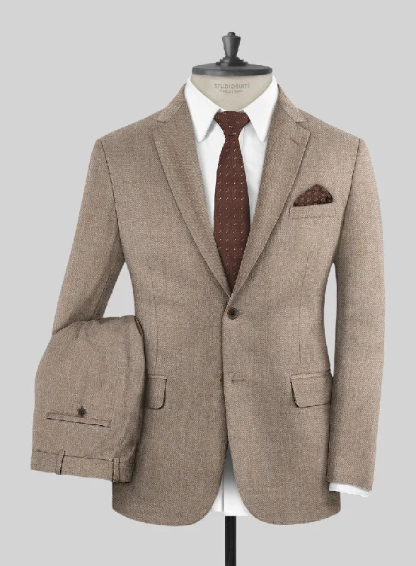 Simple Pants Hardy Minnis Light Brown Twill Wool Suit