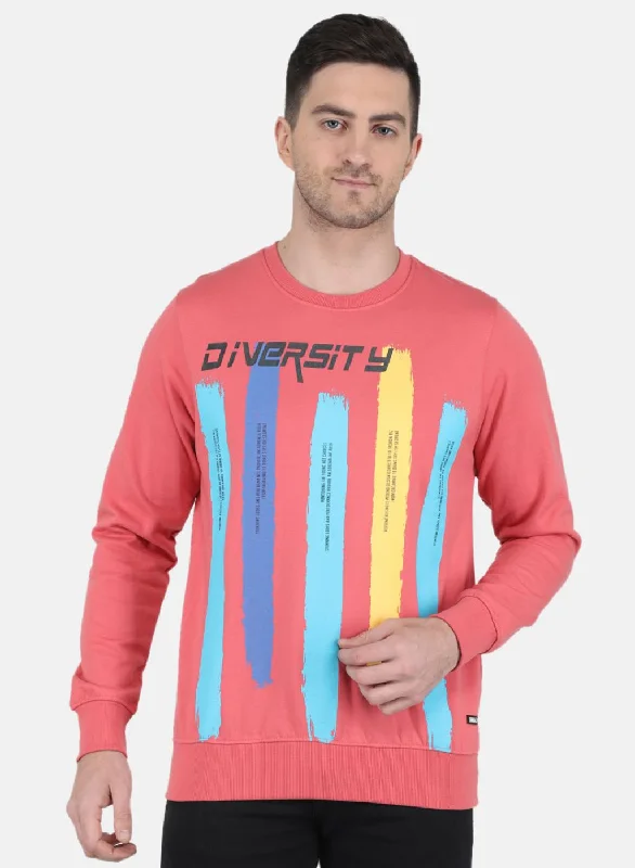 Fashion Comfort Men Peach Solid Sweatshirt