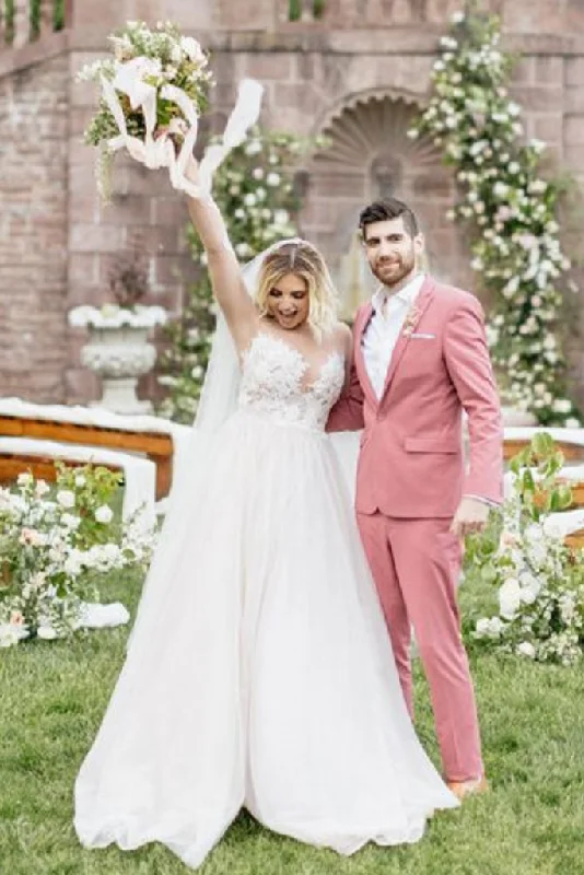 Soft Materials Men Two Piece Suit Peach Slim Fit Suit Wedding Prom Wear Dinner Suit Formal Fashion Party Wear Bespoke Soft Materials Men Two Piece Suit Peach Slim Fit Suit Wedding Prom Wear Dinner Suit Formal Fashion Party Wear Bespoke