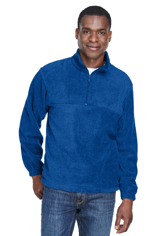 Soft Knitwear Harriton Mens Pill Resistant Fleece 1/4 Zip Sweatshirt w/ Pockets - True Royal Blue Soft Knitwear Harriton Mens Pill Resistant Fleece 1/4 Zip Sweatshirt w/ Pockets - True Royal Blue