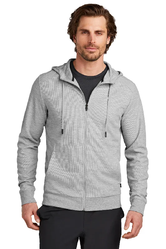 Laid-Back Wear Ogio Mens Revive Full Zip Hooded Sweatshirt Hoodie w/ Pockets - Heather Light Grey Laid-Back Wear Ogio Mens Revive Full Zip Hooded Sweatshirt Hoodie w/ Pockets - Heather Light Grey
