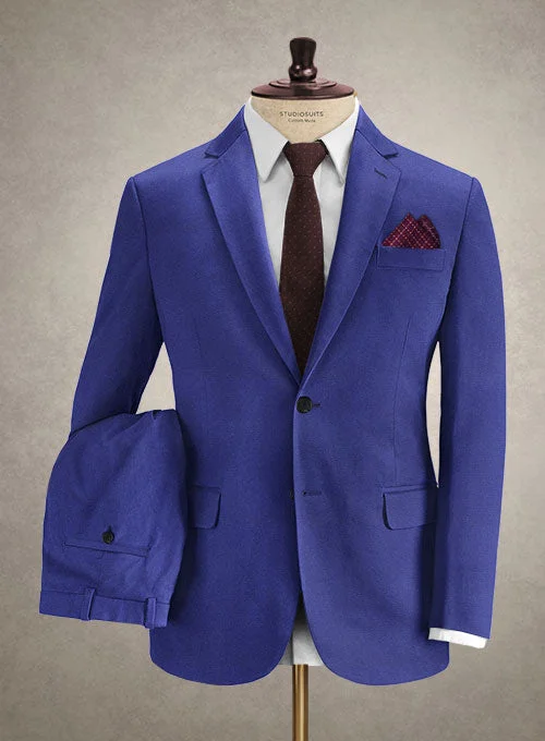 Simple Shirts Caccioppoli Cotton Drill Cobalt Blue Suit