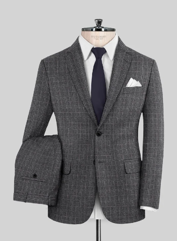Comfy Sweaters Reda Jeromi Gray Checks Wool Suit