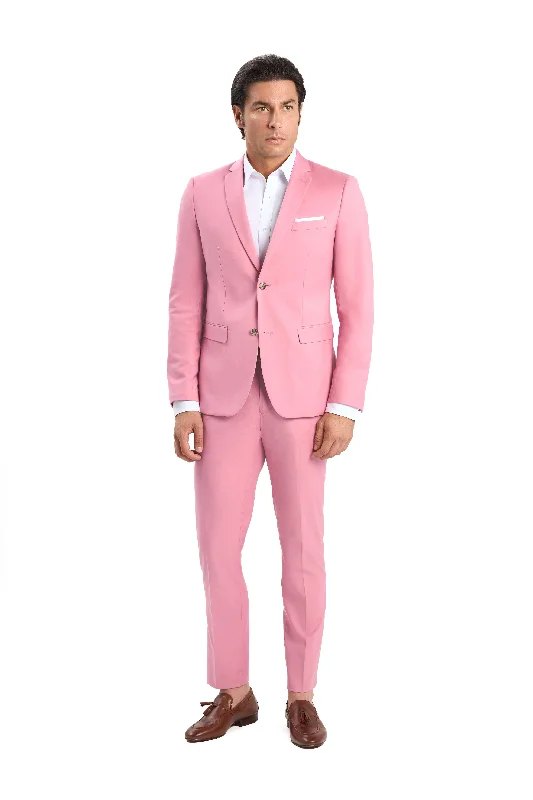 Stylish Shirts Salmon Pink 2 Button Suit