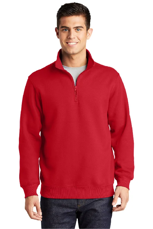 Versatile Knitwear Sport-Tek Mens Shrink Resistant Fleece 1/4 Zip Sweatshirt - True Red Versatile Knitwear Sport-Tek Mens Shrink Resistant Fleece 1/4 Zip Sweatshirt - True Red