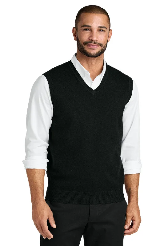 Cozy Pants Port Authority Mens Easy Care V-Neck Sweater Vest - Deep Black