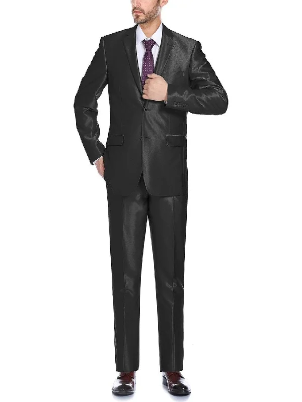 Comfy Styles Men's Sharkskin Italian Styled Two Piece Suit