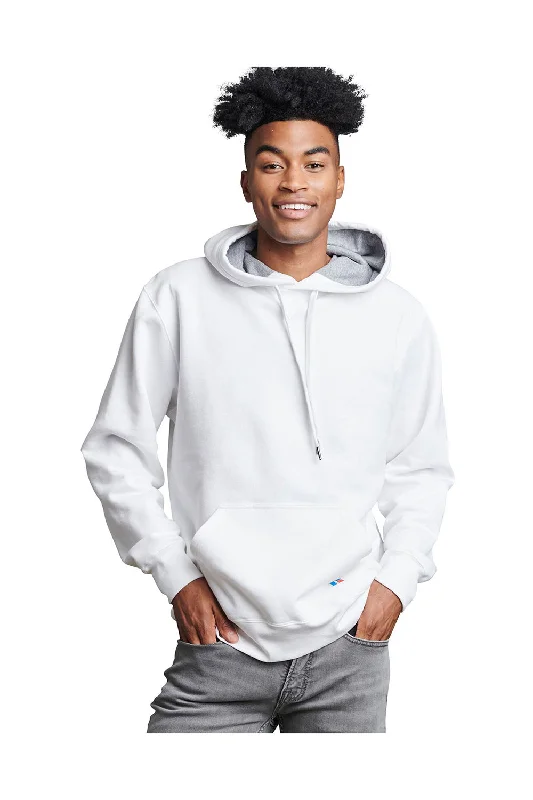 Outdoor Essentials Russell Athletic Mens Classic Hooded Sweatshirt Hoodie w/ Pouch Pocket - White - Closeout Outdoor Essentials Russell Athletic Mens Classic Hooded Sweatshirt Hoodie w/ Pouch Pocket - White - Closeout