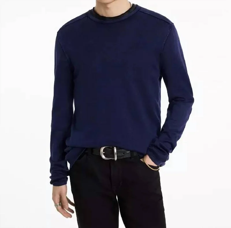 Premium Fit Walter Crew Neck Sweater In Deep Blue