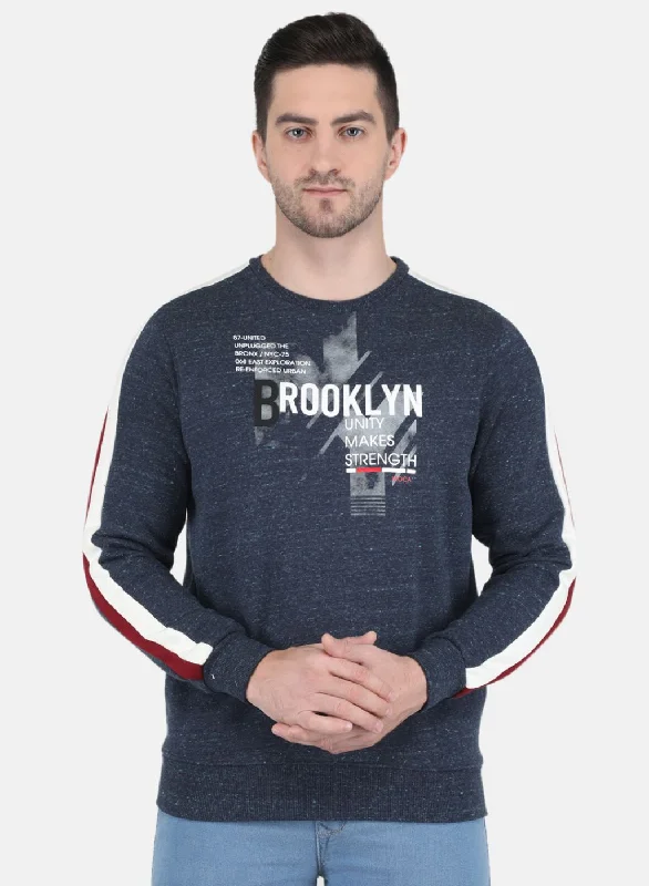 Everyday Comfort Men Blue Solid Sweatshirt