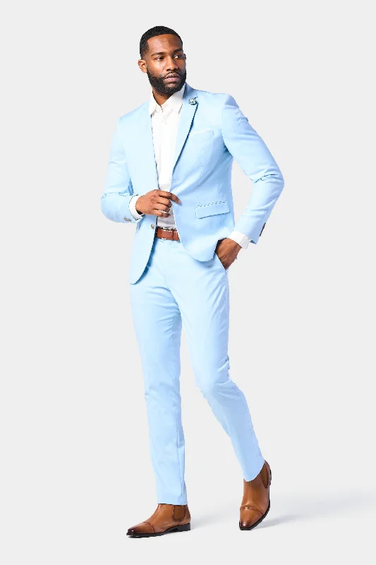 Bold T-shirts Sky Blue 2 Button Suit